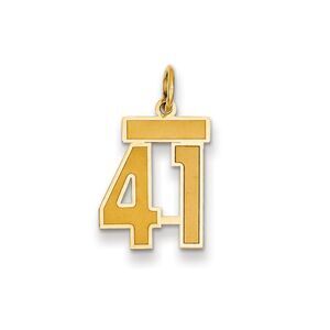 14k Yellow Gold, Jersey Collection, Small Number 41 Pendant